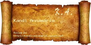 Kandl Annamária névjegykártya